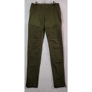 Hammer Jeans Pants Womens Size Medium Green Flat Front Skinny Leg Elastic‎ Waist